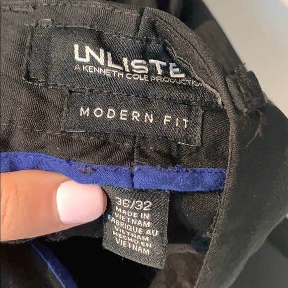 Unlisted by Kenneth Cole Black Pin Stripe Pants - Picture 4 of 5